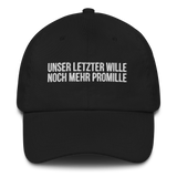 Baseballkappe "Unser Letzter Wille" schwarz