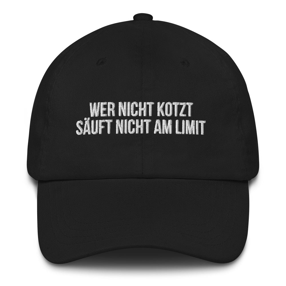 Baseballkappe "Wer Nicht Kotzt Säuft Nicht Am Limit" schwarz
