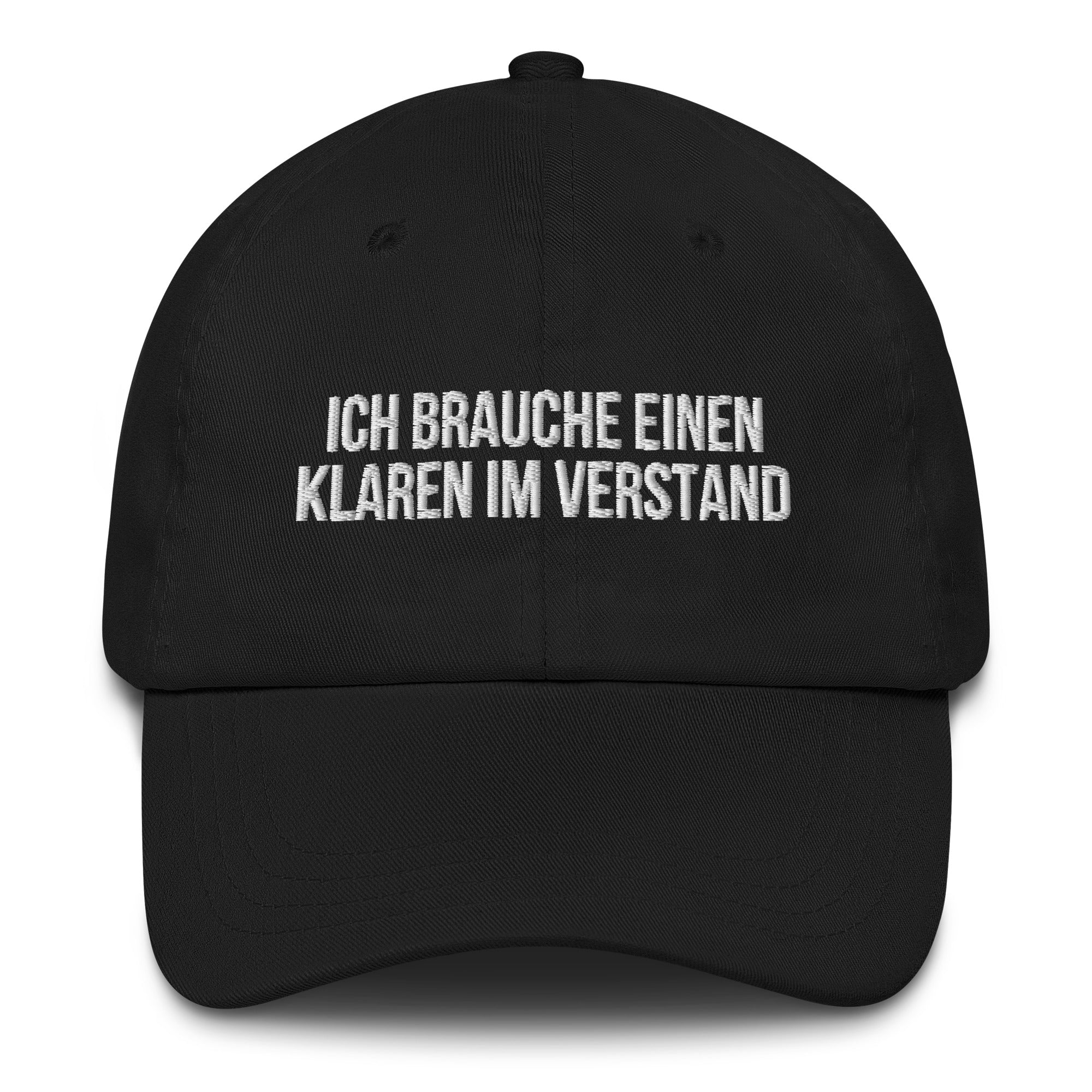 Baseballkappe "Ich Brauche Einen Klaren Im Verstand" schwarz