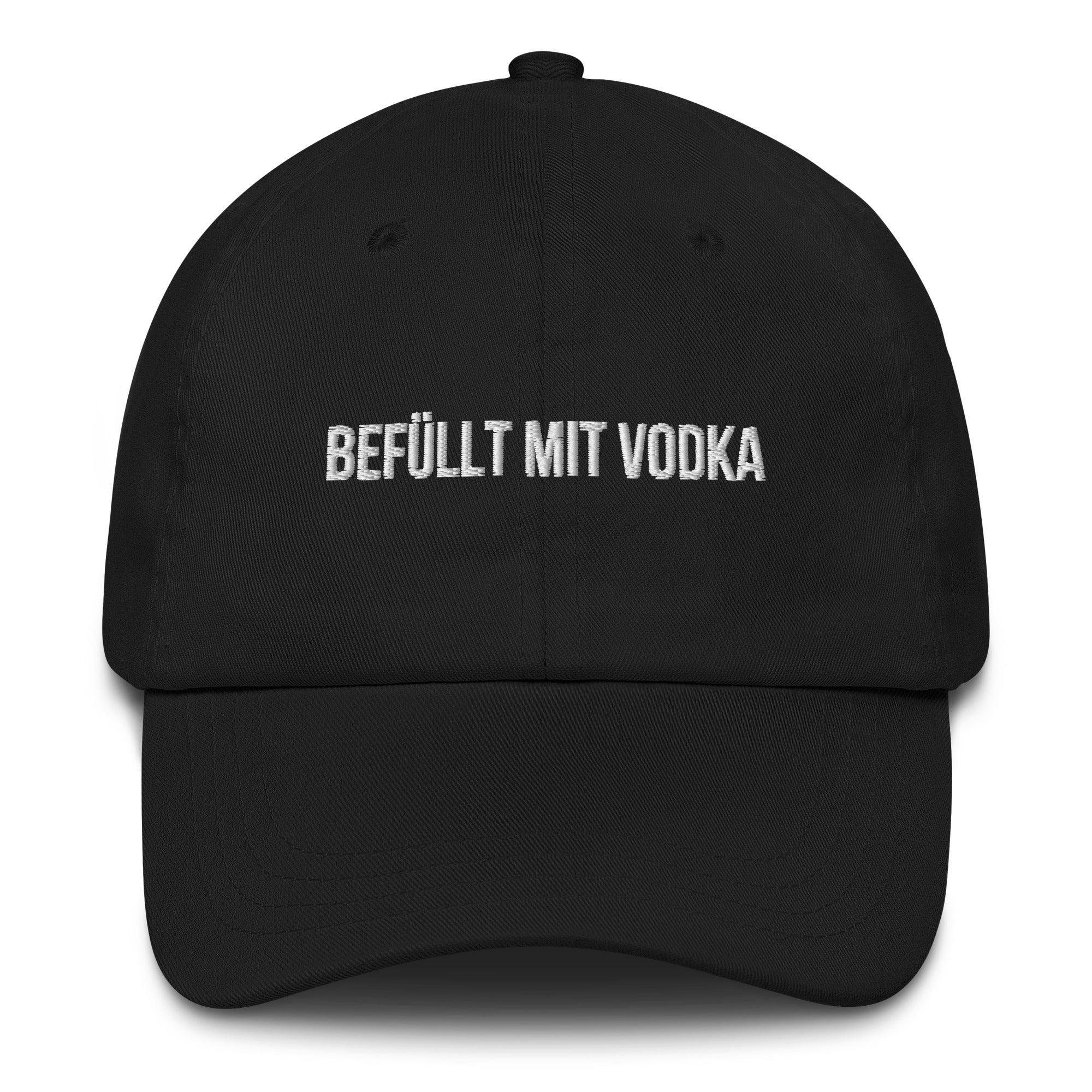 Baseballkappe "Befüllt mit Vodka" schwarz