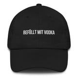 Baseballkappe "Befüllt mit Vodka" schwarz