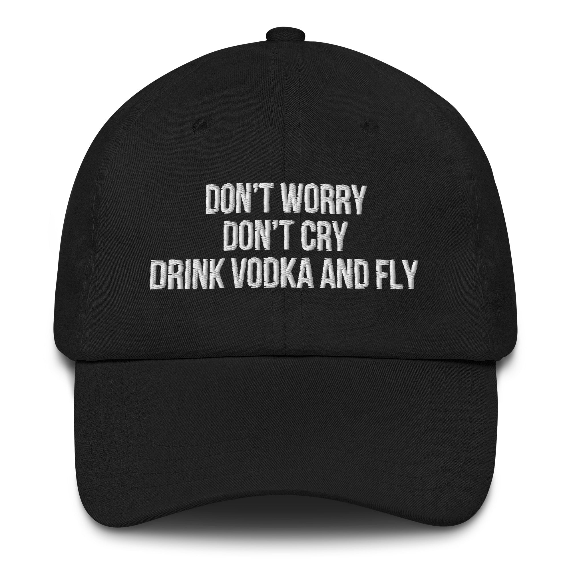 Baseballkappe "Drink Vodka And Fly" schwarz
