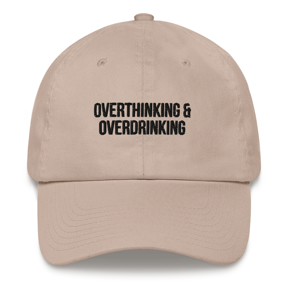 Baseballkappe "Overthinking & Overdrinking"