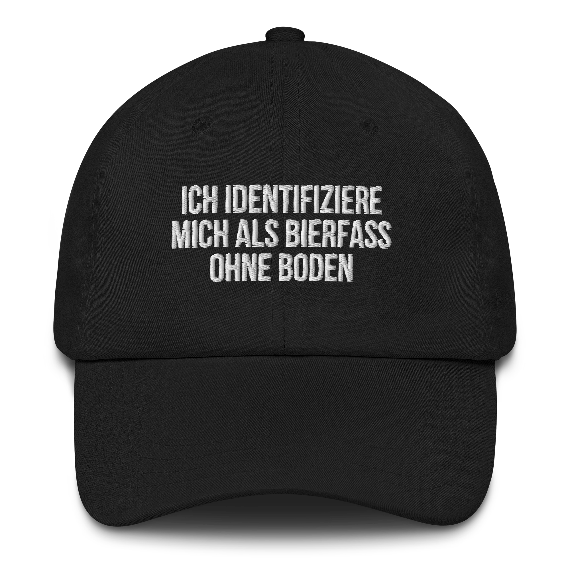 Baseballkappe "Bierfass Ohne Boden" schwarz