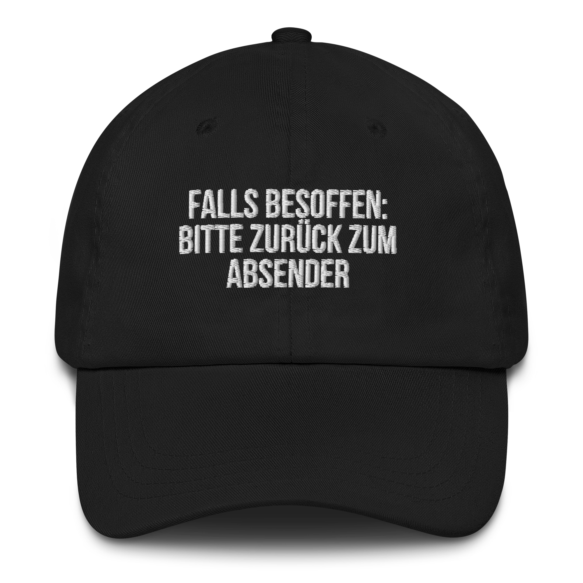 Baseballkappe "Falls Besoffen" schwarz