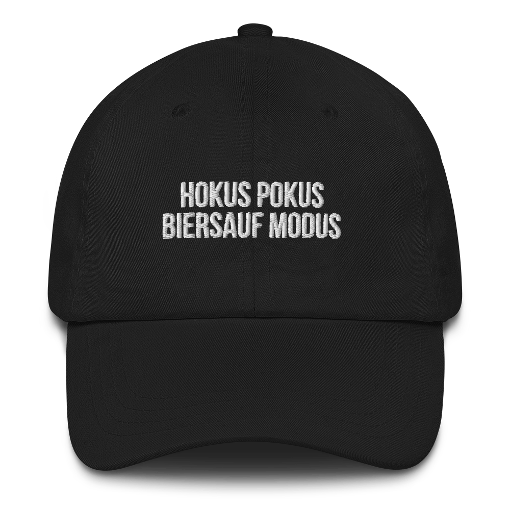 Baseballkappe "Hokus Pokus Biersauf Modus" schwarz