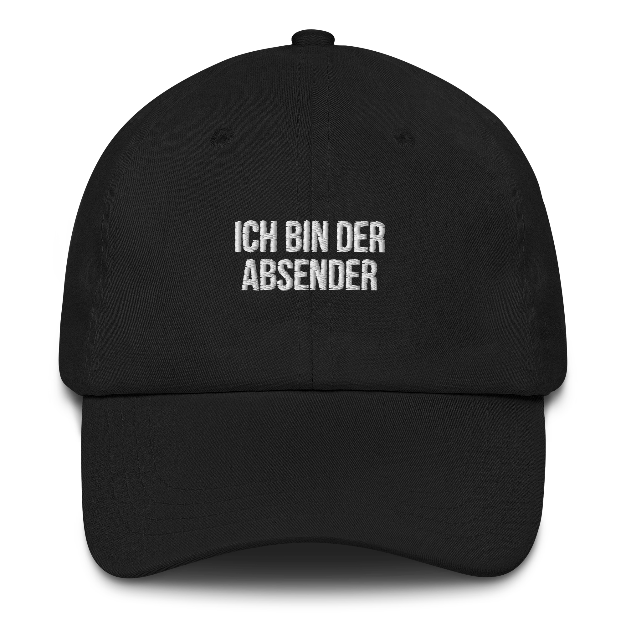 Baseballkappe "Ich Bin Der Absender" schwarz