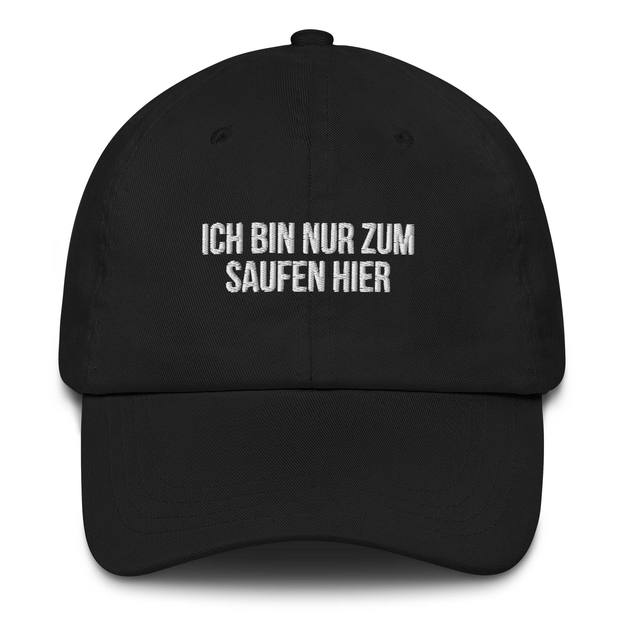 Baseballkappe "Ich Bin Nur Zum Saufen Hier" schwarz