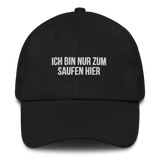Baseballkappe "Ich Bin Nur Zum Saufen Hier" schwarz
