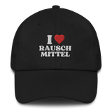Basebalkappe "I Love Rauschmittel" schwarz