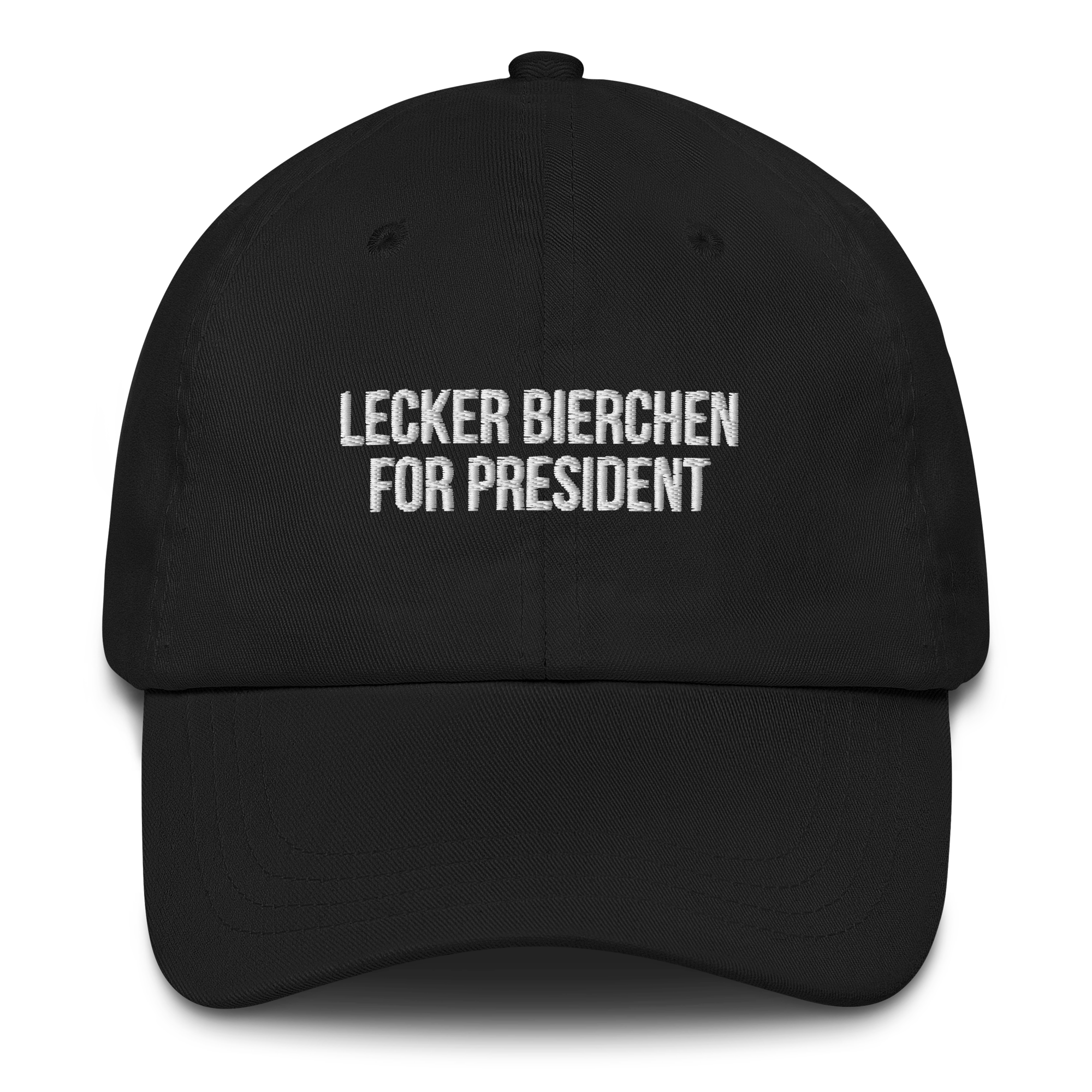 Baseballkappe "Lecker Bierchen For President" schwarz