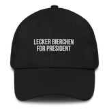 Baseballkappe "Lecker Bierchen For President" schwarz