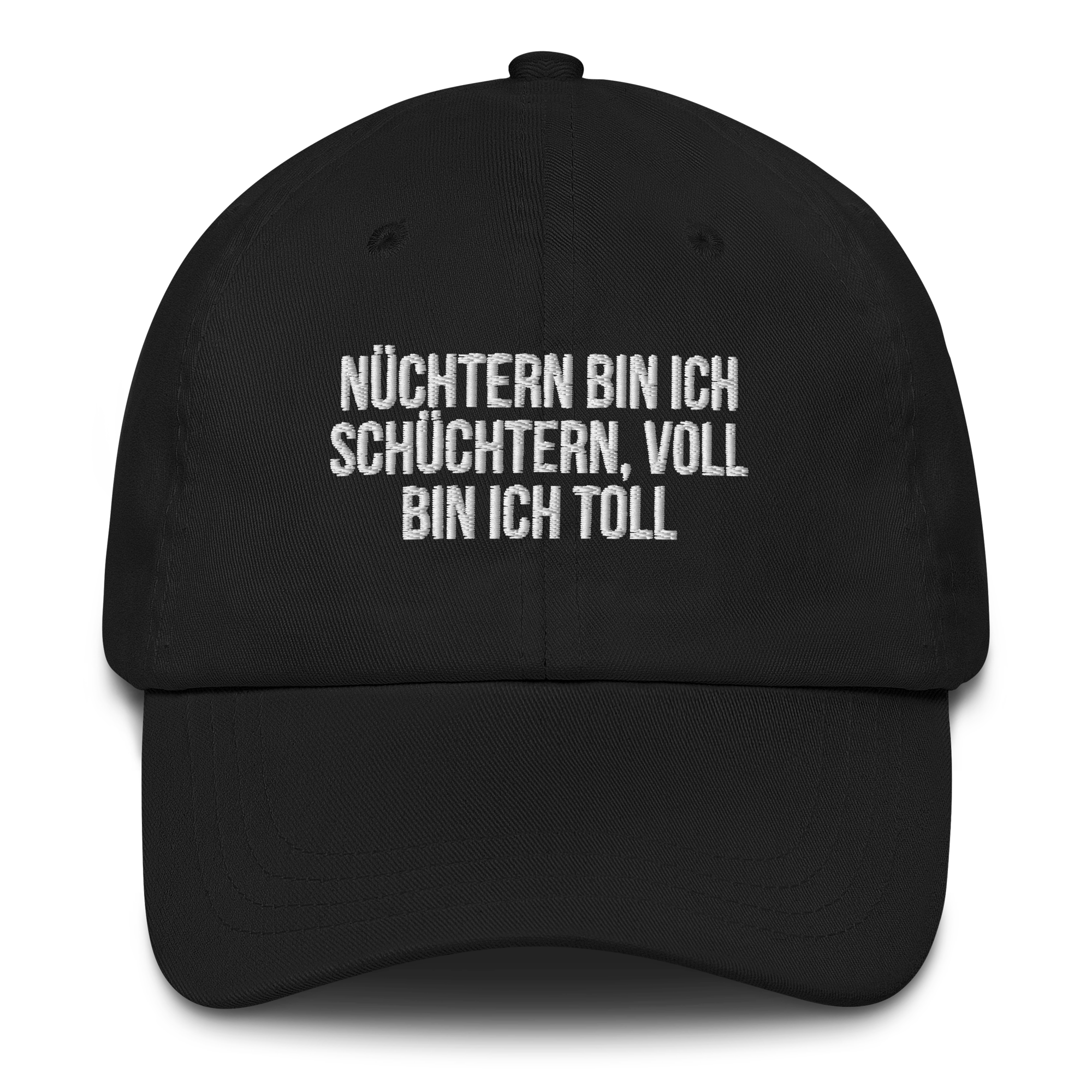 Baseballkappe "Nüchtern Bin Ich Schüchtern" schwarz