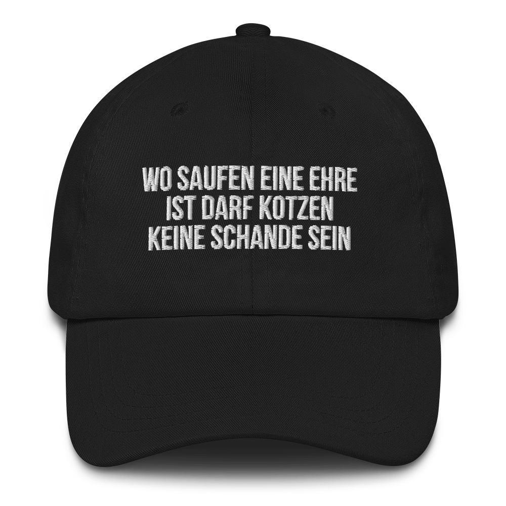 Baseballkappe "Wo Saufen Eine Ehre Ist..." schwarz