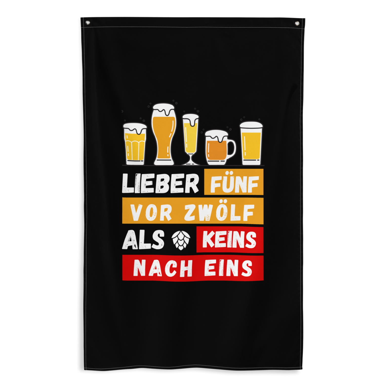Flagge "Lieber Fünf Vor Zwölf" schwarz