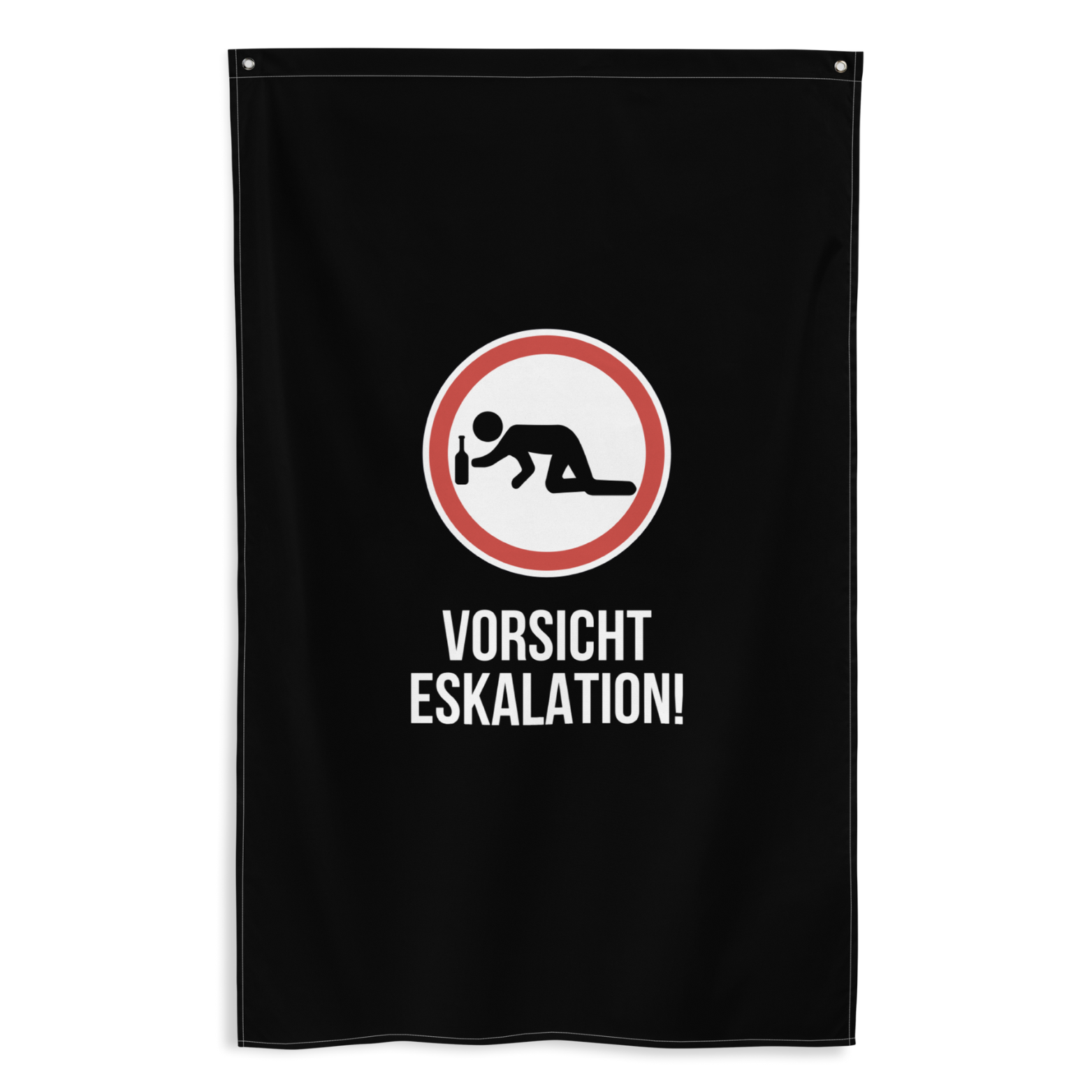 Flagge "Vorsicht Eskalation" schwarz
