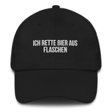 Baseballkappe "Ich Rette Bier Aus Flaschen" schwarz