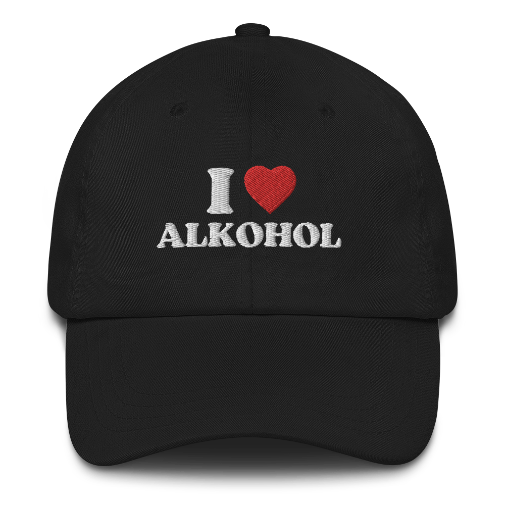 Baseballkappe "I Love Alkohol" schwarz