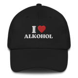 Baseballkappe "I Love Alkohol" schwarz
